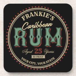 Porta-copo Bar de Etiqueta de Rum de Caribe Personalizado