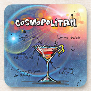Porta-copo Bar de Receita Cosmopolita Azul