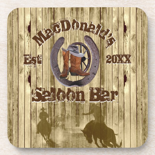 Porta-copo Bar de salão de cowboy ocidental russo (Frente)