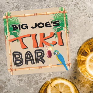 Porta-copo Bar de Tiki do divertimento com nome feito sob