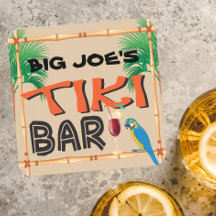 Bar Tiki divertido com nome personalizado