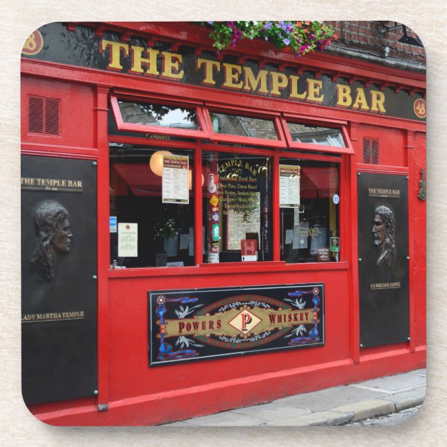 Porta-copo Bar vermelho do bar do templo em Dublin (Frente)