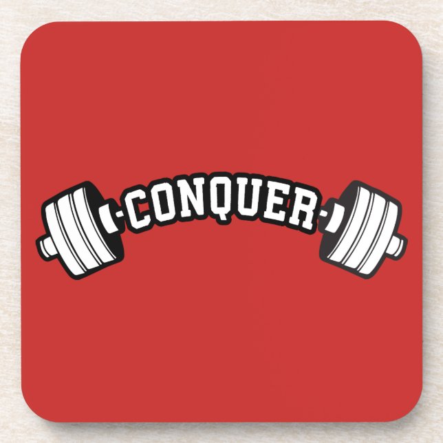 Porta-copo Barbell, CONQUER - Giro Inspiracional de Pesar (Frente)