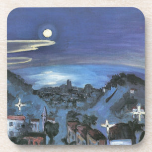 Porta-copo Barcelona Vista da Cidade à Noite por Walter Grama