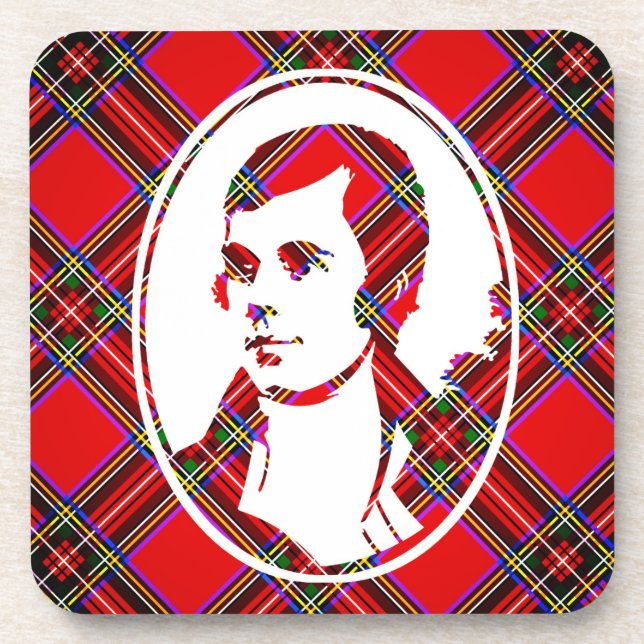 Porta-copo Bard Rabbie Burns da Escócia de Tartan (Frente)