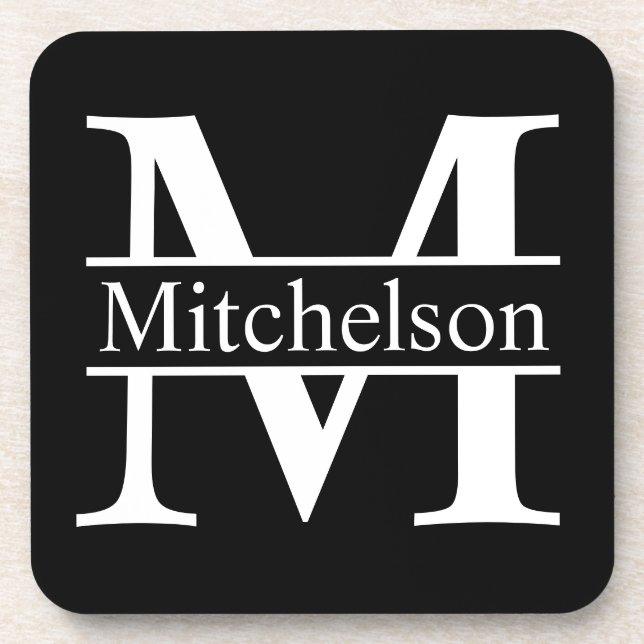 Porta-copo Barra De Cruzamento Preta Monograma (Frente)