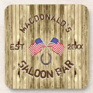 Porta-copo Barra temática de cowboy com bandeira americana rú