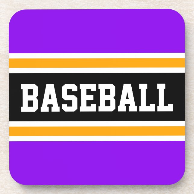 Porta-copo BASEBALL Bold Bright Roxo Amarelo Roxo Stripes (Frente)