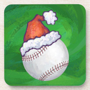 Porta-copo Baseball em Santa Hat em verde