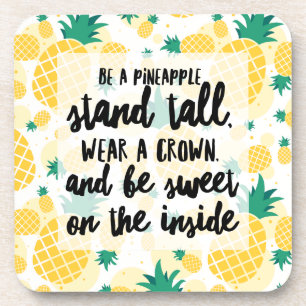 Porta-copo Bases de plástico de abacaxi com verso de cortiça 