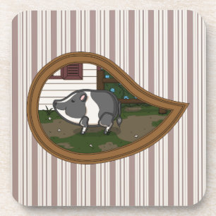 Porta-copo Basil o Porco Quadrado Coaster