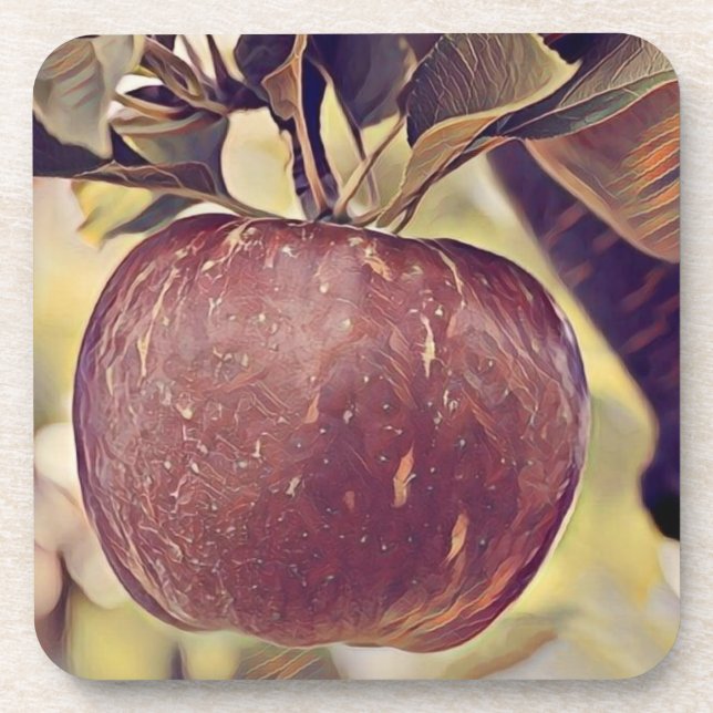 Porta-copo Basket with apples painting of apple tree (Frente)