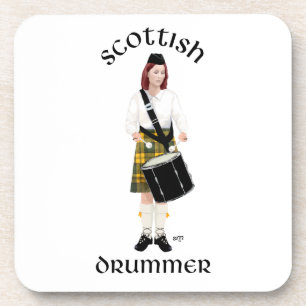 Porta-copo Baterista Escocês - Kilt Amarelo