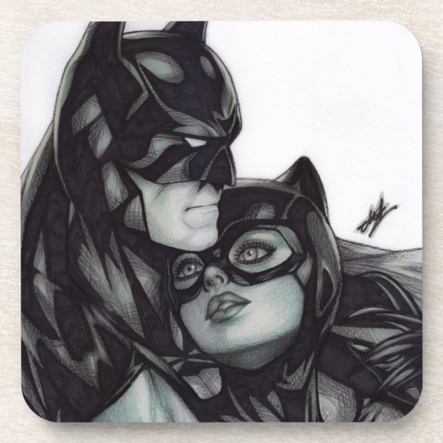 Porta-copo Batman & Catwoman ~ Bruce wayne & Selina Kyle (Frente)