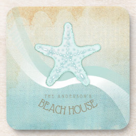 Porta-copo Beach House - Starfish Aqua Blue ID623