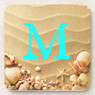 Porta-copo Beach Seashells Hawaii Sand Monograma Drink Porta 
