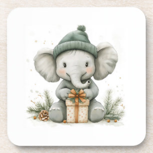 Porta-copo Bebê Elefante da Série Adorável de Natal Animal