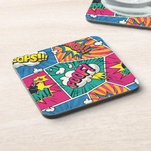 Porta-copo Bebida de Arte Pop de Quadrinhos Retrô Onomatopeia