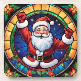 Porta-copo Bebida de Natal do Papai Noel de Vidro Colorido