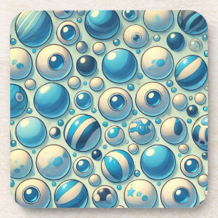 Porta-copo Bebida Esferas Decorativas Azul e Branco Vibrantes