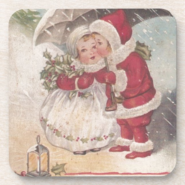 Porta-copo Beijo de Natal Antigo (Frente)