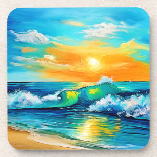 Porta-copo Beijo do Oceano: Ondas Sunset