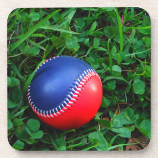 Porta-copo Beisebol Vermelho e Azul com Pintura Branca