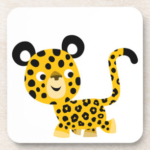Porta-copo Bela Cartoon Sorrindo Leopardo Conjunto de Portas