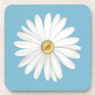 Porta-copo Bela Flor de Margarida em Turquesa