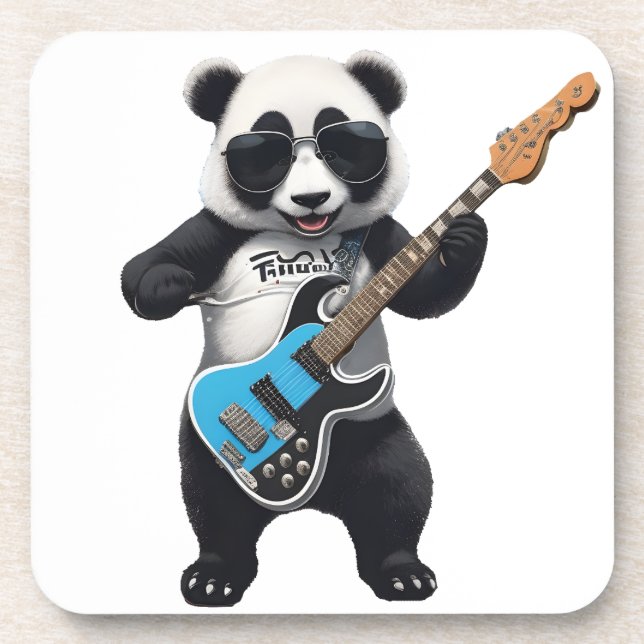 Porta-copo Bela Panda Tocando Violão, Amantes De Panda Musica (Frente)