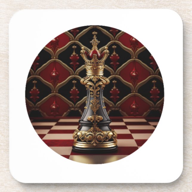 Porta-copo Bela peça de xadrez rochosa estilizada - A rainha (Frente)