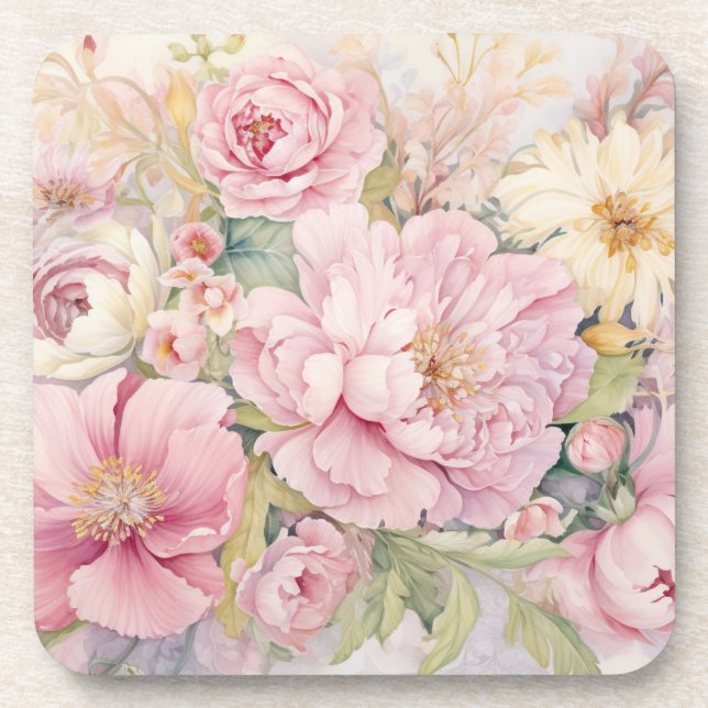 Porta-copo Belas peônias rosa (Frente)