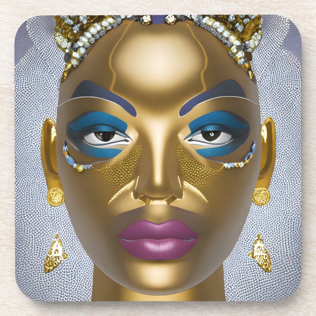Porta-copo Beleza Africana sofisticada: Mês da História Negra (Frente)