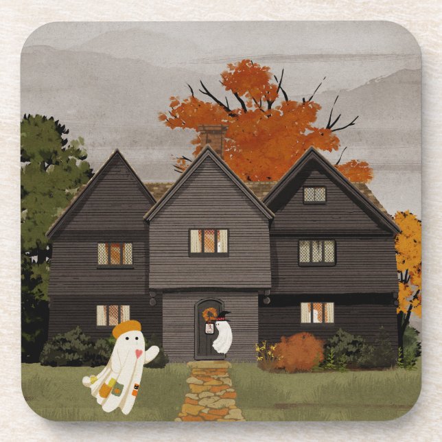 Porta-copo Bem-vindos à sua casa assombrada (Frente)