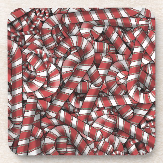 Porta-copo Bengalas Doces Abstratas Listradas de Vermelho (Frente)