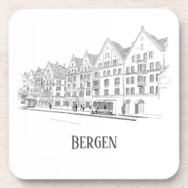 Porta-copo Bergen Norway Streetscape Linda Linha Desenho