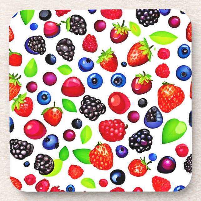 Porta-copo Berry Burst: Padrão de Fruta (Frente)