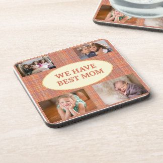 Porta-copo Best Mom Plaid Tribute