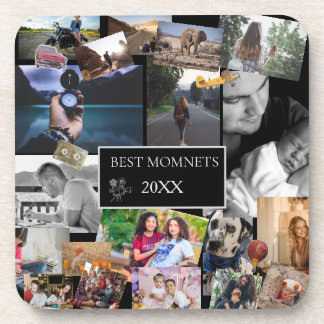 Porta-copo Best Moments  New Year Photo Collage 