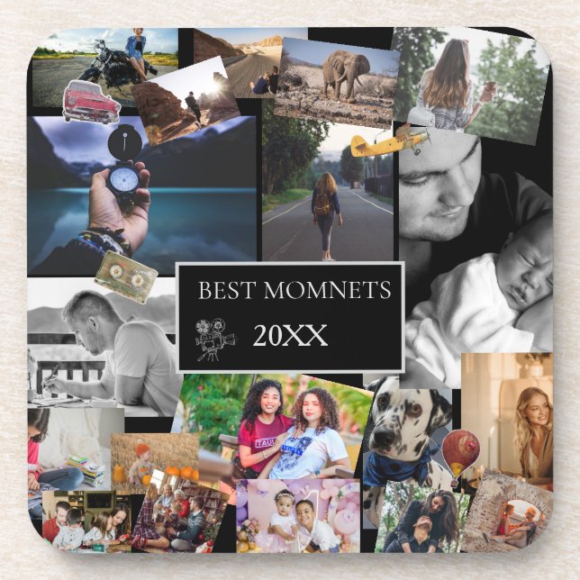 Porta-copo Best Moments  New Year Photo Collage  (Frente)