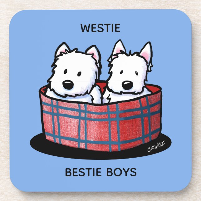 Porta-copo Besties do KiniArt Westie (Frente)