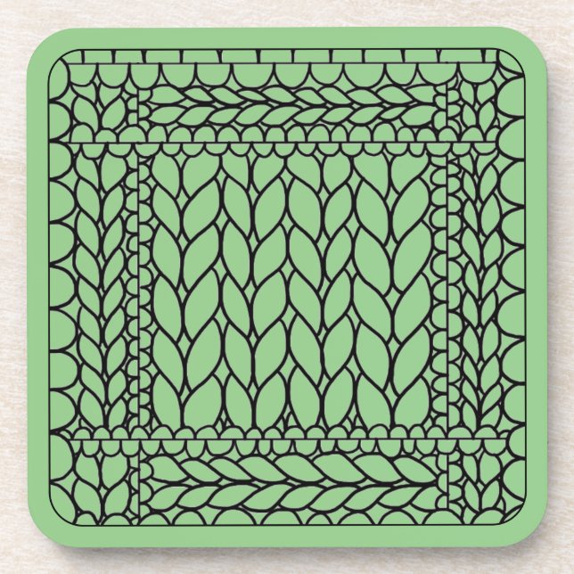 Porta-copo Bibelines de plástico duro KNIT PURL SAGE (Frente)