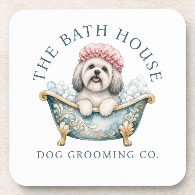 Porta-copo Bibelones para Cadeiras de Cão Lhasa Apso Branco (Frente)