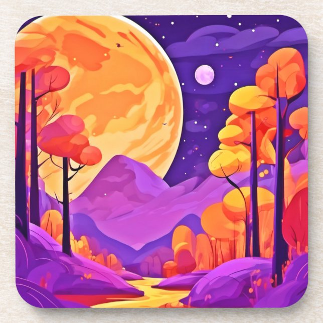 Porta-copo Big Moon e Arte de Cartoon (Frente)