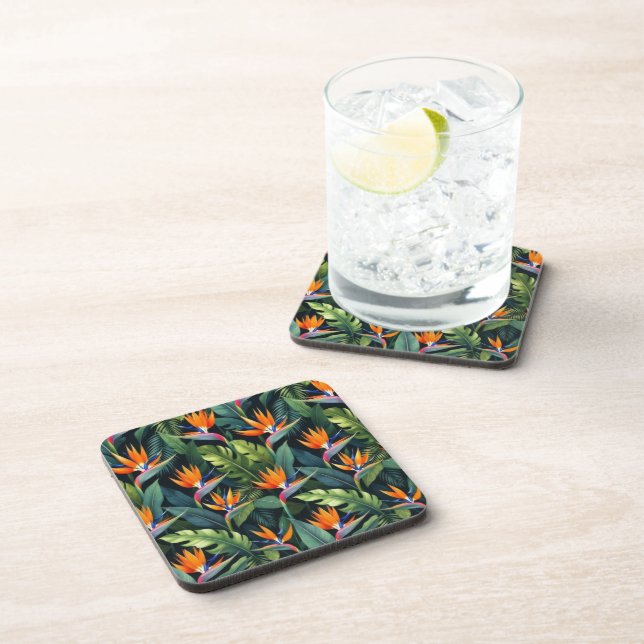 Porta-copo Bird of Paradise Flower Pattern Coasters (Lado Direito)