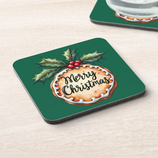Porta-copo Biscoito de Natal com Frutas de Azevinho (Left Side)