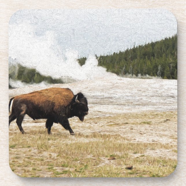 Porta-copo Bison e Old Faithful (Frente)