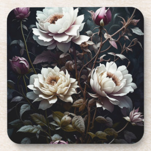 Porta-copo Black and White Roses Watercolor ai art