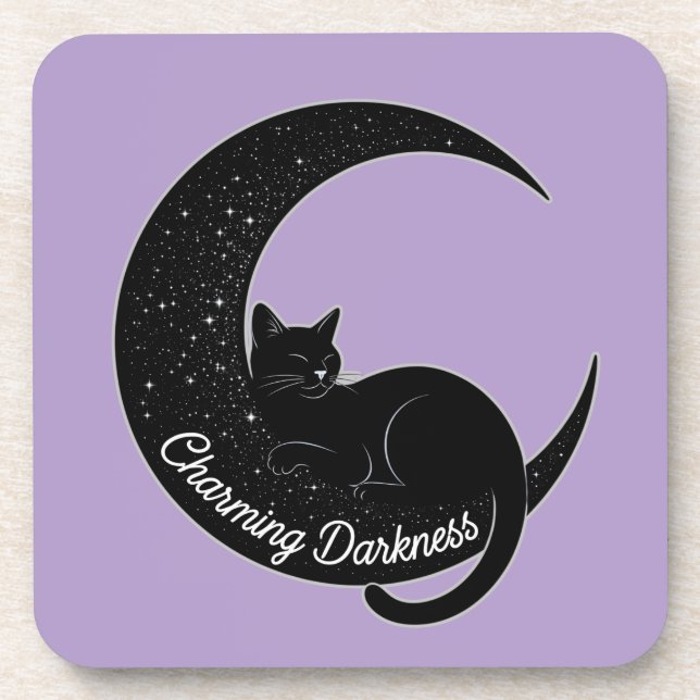 Porta-copo Black Cat on the Crescent Moon: Charm of Darkness  (Frente)