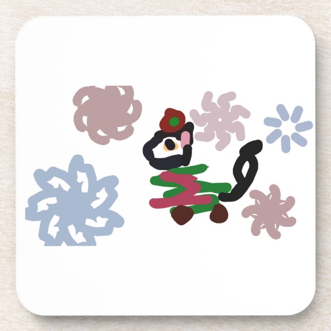 Porta-copo Black cat winter  (Frente)